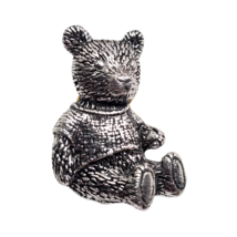 Teddy Bear Pewter Pin Badge Brooch Cute Fun Toy Bear Tie Pin Lapel By A R Brown - £5.77 GBP
