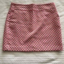 Size 12 Ann Taylor Pink, Gray, and Cream Embroidered Skirt - $28.05
