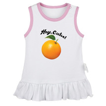 Hey Cutie Orange Funny Pattern Dresses Newborn Baby Princess Dress Infant Skirts - £10.36 GBP