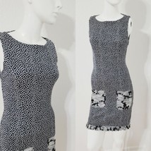 Timo Weiland Body Knit Mini Dress Blue White Dotted Bodycon Women&#39;s Sz 6 - £65.36 GBP