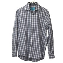 Christian Aujard Paris Button Down Shirt Blue Plaid Long Sleeve Men Size... - €13,53 EUR