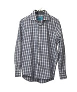 Christian Aujard Paris Button Down Shirt Blue Plaid Long Sleeve Men Size... - €13,53 EUR