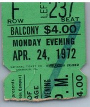 New Riders Of The Purple Sage Ticket Stub April 24 1972 Princeton New Jersey - £35.09 GBP