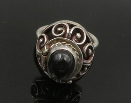 925 Silver - Vintage Black Onyx Adjustable Cocktail Ring Sz 8 (OPENS) - ... - $703.73 MXN