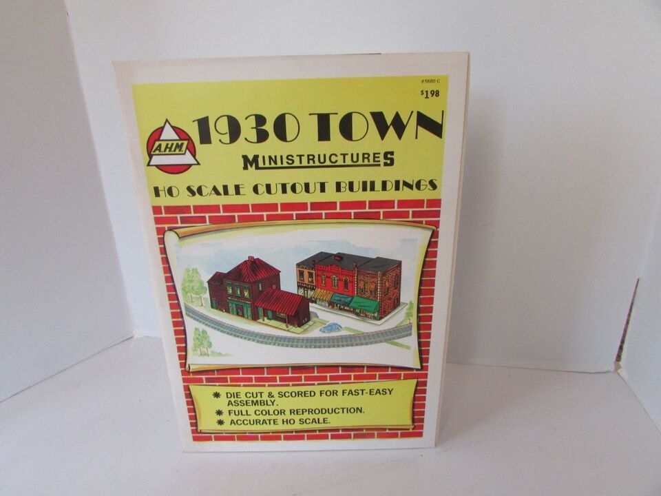 A.H.M. 1930 Town Ministructures HO Cutout Buildings Paulsboro Station S31UU - $7.28