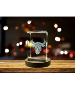 LED Base included | Taurus Zodiac Sign 3D Engraved Crystal Keepsake Gift - $40.49 - $323.99