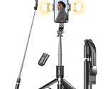 Selfie Stick Tripod With Light, 45&#39;&#39; Extra Long Selfie Sticks With Wirel... - $37.99