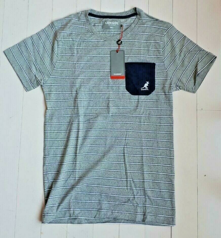 Kangol men&#39;s Horace striped Pocket Tee Blue / White ( S ) - $43.94