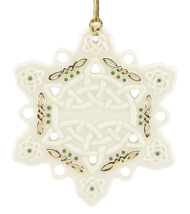 Lenox Irish Celtic Snowflake Ornament Knot Green St Patrick&#39;s Day Christmas NEW - £35.59 GBP