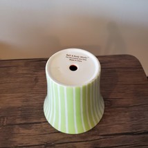 Ceramic Planter, Flower Pot Green White Striped, Orange, 5", Bath Body Works image 2