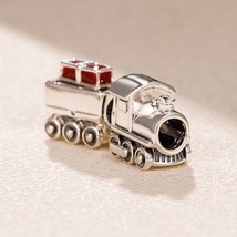 2018 Winter Release 925 Sterling Silver Christmas Train Charm With Enamel Charm  - £14.73 GBP