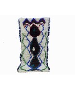 white , green and blue Soft Wool Rug Moroccan Beni Ourain Hand Knotted W... - $269.00