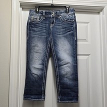 Vigoss Women Chelsea Stretch Capri Denim Jeans Contrast Stitch Jewel Wom... - $23.52