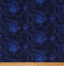 Cotton Constellations Zodiac Outer Space Night Sky Fabric Print By Yard D782.65 - £25.19 GBP