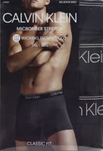 3 GENUINE CALVIN KLEIN BIG&amp;TALL 1XL TO 5XL BLACK MICROFIBER STRETCH BOXE... - $44.90