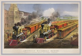 14429.Decor Poster print.Room wall art design.Early American Railroad Scene - £12.83 GBP+