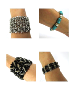 Lot of 7 elastic bead fashion bracelets for 4 different looks - £12.94 GBP