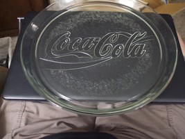 Vintage COCA-COLA Logo Clear Glass Round Serving Tray or Platter - £24.10 GBP