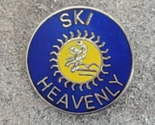 Ski HEAVENLY 1979 Blue Resort Vintage Lapel Hat Pin Lake Tahoe Californi... - $19.99