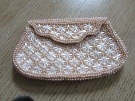 Vtg 1940&#39;S Ladies Evening Purse Ivory Pearl Beading La Regale Made In Japan 7.25 - £13.20 GBP