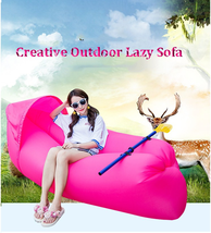 NEW! Lazy Sofa Inflatable Camping Beach Lay Bag Recliner With Sunshade Cap - £36.08 GBP