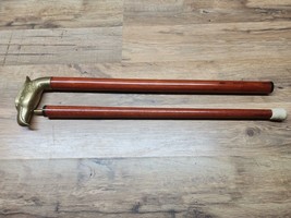 Vintage Solid Brass Eagle Head Handle Victorian Wooden Walking Cane - SHIPS FREE - £38.48 GBP