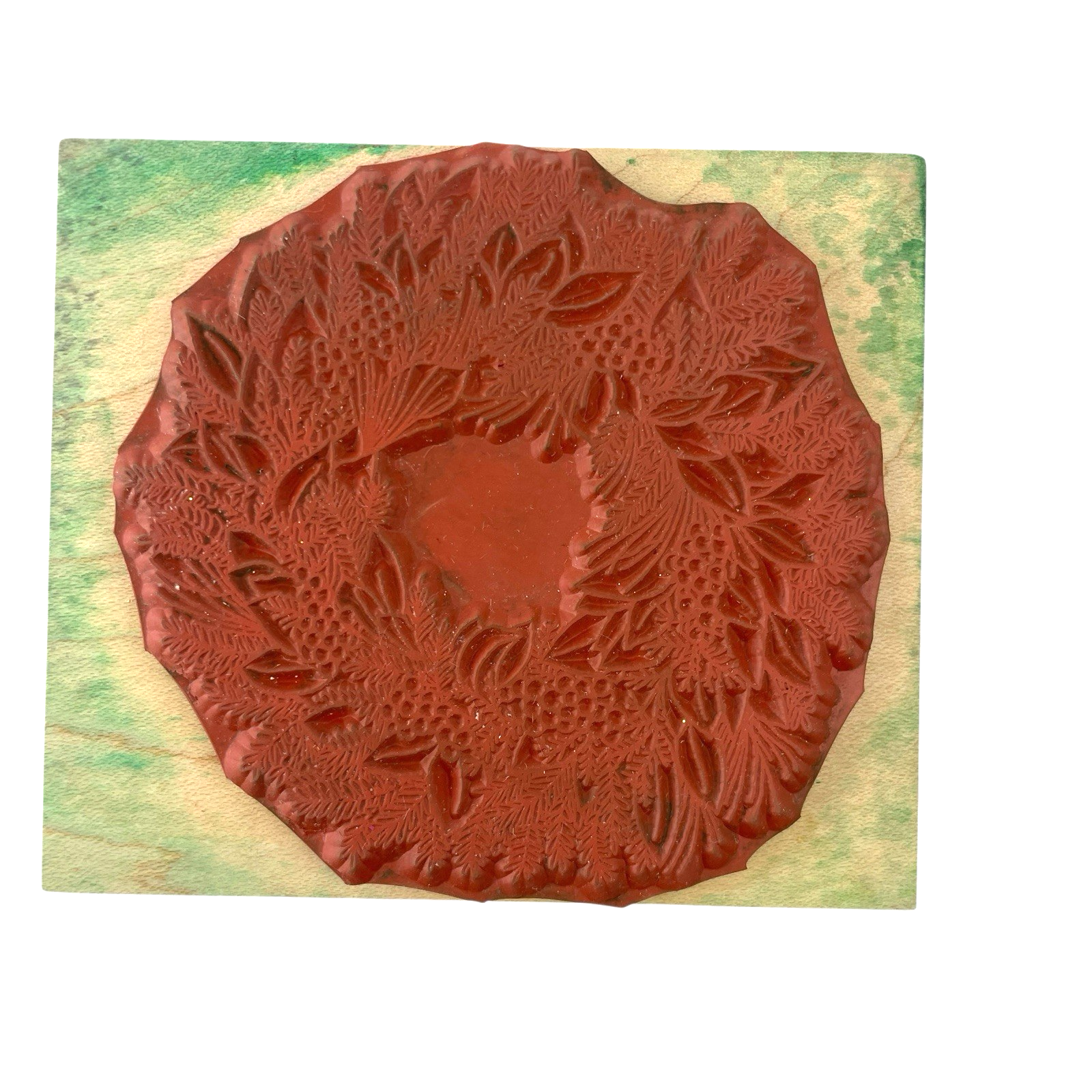 Hero Arts Holiday Wreath Rubber Stamp Christmas Scrapbook Cards Albums H145 Item image 2