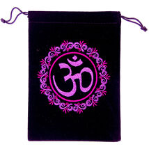 Om Symbol Black Velveteen Tarot, Crystal or Rune Bag! - $7.87
