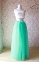 Mint Green Tulle Maxi Skirt Outfit Women Custom Plus Size Tutu Skirt for Wedding