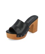 Journee Collection Women 10 Black Studded Veda Wood Block Heels DISPLAY FK6 - $462.76 MXN