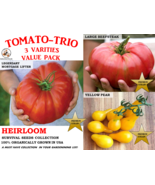 Tomato-Trio Value Pack HEIRLOOM 100+ seeds, 100% Organic Home Grown USA - $13.99