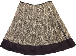 AB Studio skirt size 10 leave print knee length white and dark brown - £9.69 GBP