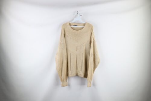 Primary image for Vintage 90s Streetwear Mens Medium Distressed Geometric Knit Crewneck Sweater