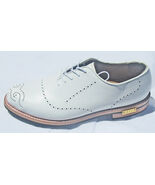 Men Siena White Crocodile Gold Toe golf shoes by Vecci - $190.00+