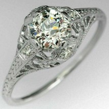 2.50Ct Redondo Imitación Diamante Filigrana Pedida Vintage Anillos Plata de Ley - £98.01 GBP