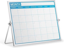 16&quot; x 12&quot; Small Calendar Magnetic Desktop Dry Erase Whiteboard Double Sided NEW - £22.37 GBP