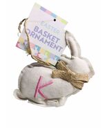 Easter Bunny Monogram Letter K Hanging Fabric Charm Ornament 5 Inches Tall - €16,14 EUR