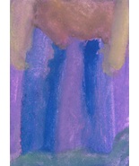 Original Abstract Watercolor Painting "Ruins" ACEO PSC by 6 Year Old Artist Mila - £6.42 GBP