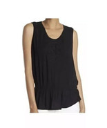 Daniel Rainn Women&#39;s XS Keyhole Crochet Top Black Crochet Peplum - $27.01 CAD