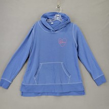Old Navy Women Hoodie Size M Blue Embroidered Sweatshirt Classic Long Sl... - $12.60