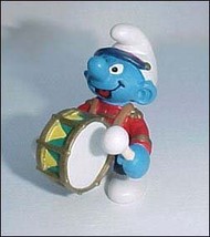 Smurf - Bass Drum Player/Schleich Marching Band Smurf/Snare Drum Vintage Toy Fig - £15.94 GBP