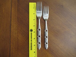 Lot Oneida Community Viola Voila Dinner &amp; Salad Fork Stainless Pierced F... - £9.80 GBP