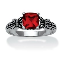PalmBeach Jewelry Birthstone Sterling Silver Ring-July-Ruby - £27.76 GBP
