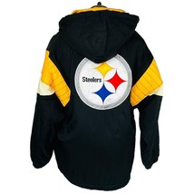 Pittsburgh Steelers REEBOK NFL Tag L  1/4 Zip Pullover Jacket Hoodie Foo... - £60.34 GBP
