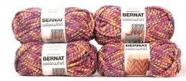 4 Yarnspirations 8.8oz Bernat Colorwhirl 31014 Heather Super Bulky Acrylic Yarn - $60.99