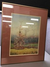 Very Colorful Reproduction Matted and Framed Print Prairie and Birds - £16.41 GBP
