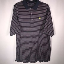 Bobby Jones Players Men&#39;s Sz Large Masters Blue Striped Golf Polo Shirt - $24.74