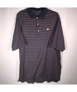 Bobby Jones Players Men&#39;s Sz Large Masters Blue Striped Golf Polo Shirt - $33.94 CAD