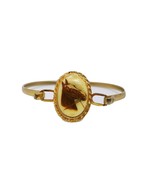 Vintage Brown Horse Cameo Gold Tone Cuff Bracelet - $50.93 CAD