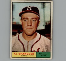 1961 Topps Al Spangler #73 Milwaukee Braves Baseball Card - £2.40 GBP